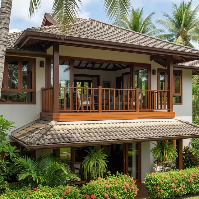 Model Rumah 2 Lantai dengan Balkon Depan