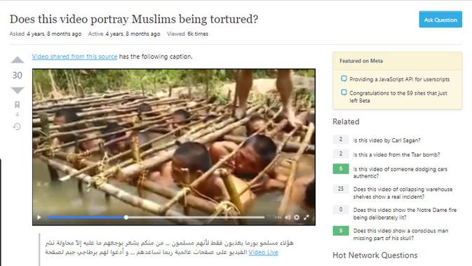 Cek Fakta Liputan6.com menelusuri klaim video penyiksaan umat Islam