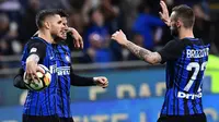 Inter Milan memastikan diri lolos ke Liga Champions musim depan setelah mengalahkan Lazio pada pekan ke-38 Serie A 2017-2018 yang berlangsung di Stadion Olimpico, Minggu (20/5/2018) atau Senin (21/5/2018) dini hari WIB. (AFP/Miguel Medina)