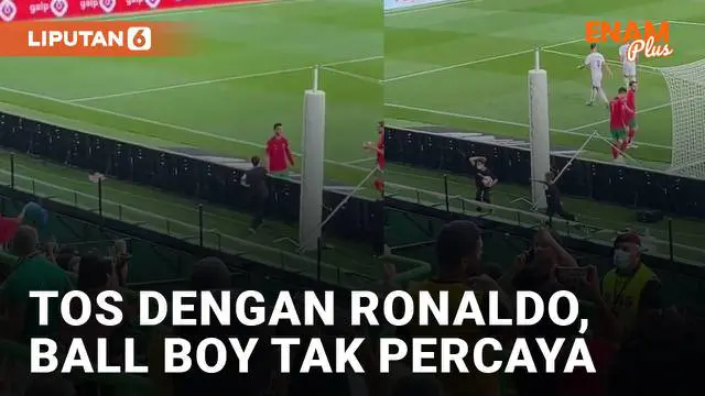 Seorang bocah menjadi ball boy dalam pertandingan Timnas Portugal melawan Republik Ceko mengundang perhatian