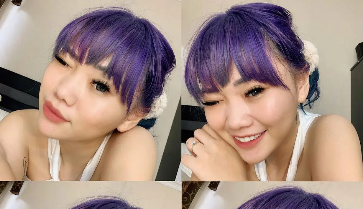 Perubahan drastis pada rambutnya yaitu memilih warna ungu yang imut dan menggemaskan di tahun 2019 (IG @windywalters)