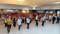 Persatuan Wanita Olahraga Seluruh Indonesia (Perwosi) menggelar acara Lomba Senam Kreasi 2019. (Merdeka.com/ Nur Habibie)