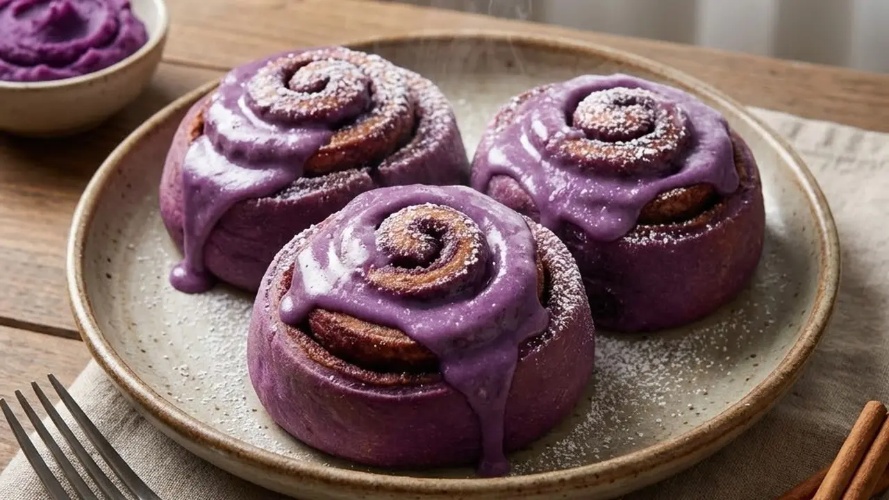 Ilustrasi Cinnamon Roll Ubi Ungu