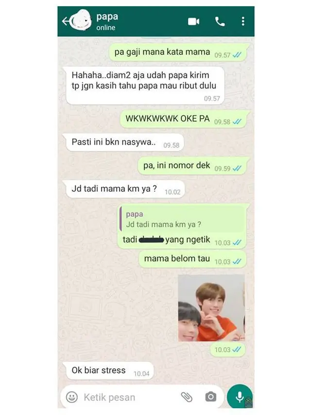 7 Chat Kocak Anak dengan Bapak Bak Teman Dekat Ini Nyeleneh