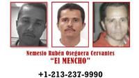Sosok pemimpin kartel narkoba, Generasi Baru Jalisco (CJNG), Nemesio Ruben Oseguera Cervantes alias "El Mencho" dalam poster yang dirilis Badan Pemberantasan Narkoba Amerika Serikat (DEA). (Dok. DEA)