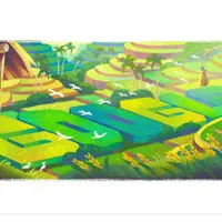 Google Doodle peringati warisan budaya subak. (Doc: Google Doodle)