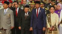 Presiden Joko Widodo atau Jokowi menjadi Inspektur Upacara Hari Ulang Tahun (HUT) ke-79 Tentara Nasional Indonesia (TNI) di Lapangan Monumen Nasional (Monas) Jakarta Pusat, Kamis (5/10/2024). (Foto: Tangkapan layar Youtube Puspen TNI).