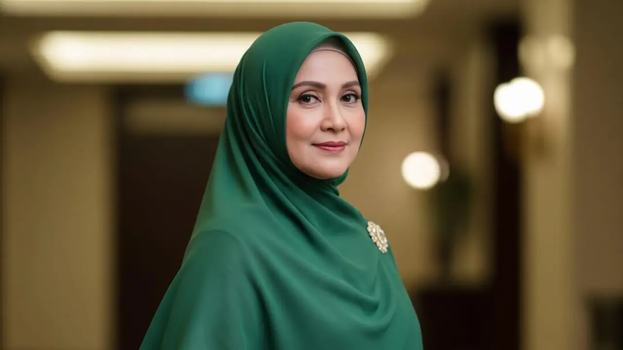 Model Gamis Batik Brokat untuk Istri Pejabat Usia 50 Tahun
