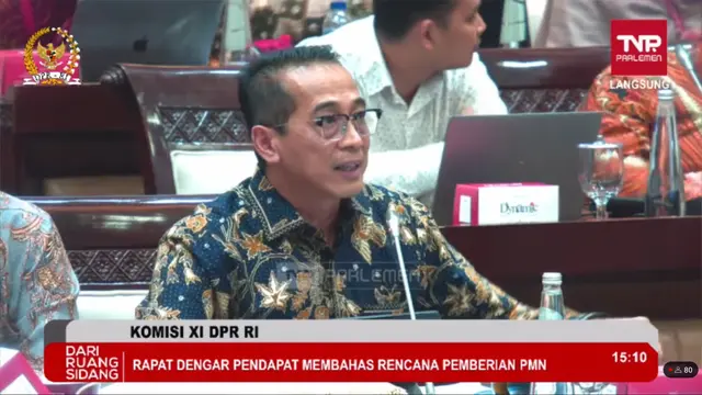 Direktur Utama Holding BUMN Farmasi, PT Bio Farma (Persero) Shadiq Akasya di DPR RI. (Tira/Liputan6.com)