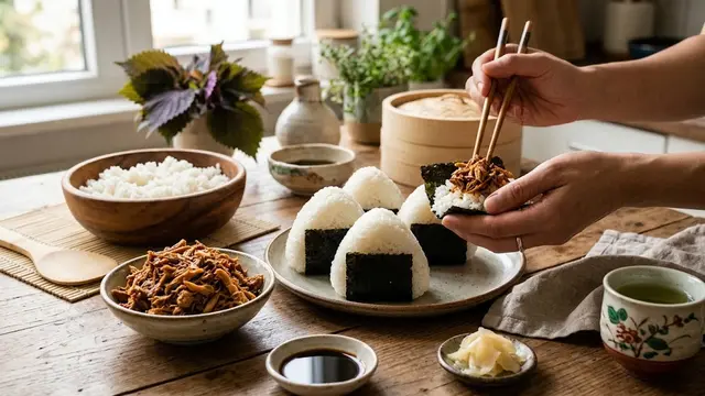 Resep Onigiri Ayam Suwir Bumbu Bebek (AI Generated)