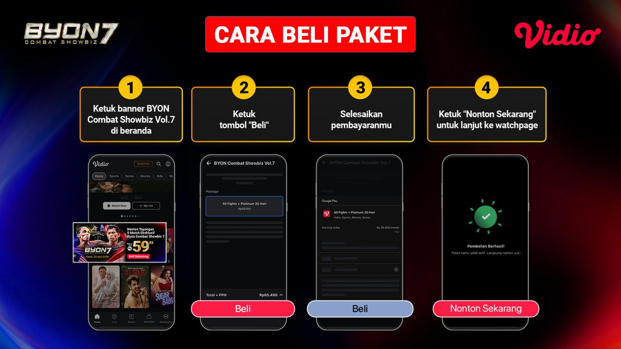 Cara Nonton PPV Byon Combat Showbiz Vol. 7 di Vidio, Hanya Rp59 Ribu!