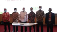 Penandatangan partnership agreement antara PT Danu Arundaya Rajaswa Ulung dan House of Indonesia di Dubai di di Expo 2020 Dubai. Dok BRIN