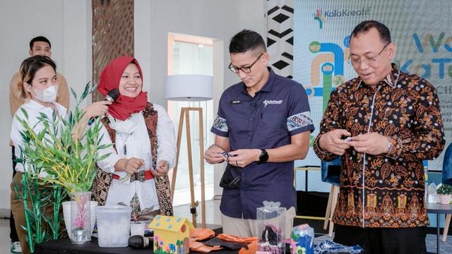 Menteri Pariwisata dan Ekonomi Kreatif (Menparekraf) RI Sandiaga Salahuddin Uno saat perhelatan Workshop Kata Kreatif Kota Cilegon, pada Minggu  (17/7/2022).