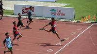 Persaingan babak penyisihan nomor lari 80 meter putra pelajar tingkat SMP pada hari pertama Energen Champion SAC Indonesia 2022 - Jakarta & Banten Qualifiers di Stadion Atletik Rawamangun, Jakarta, Jumat (18/11/2022). (Ist)