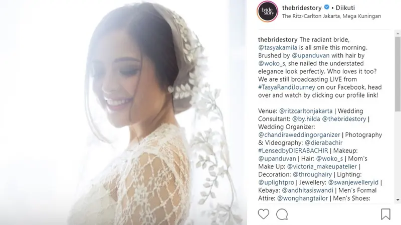 Tasya Kamila Tampil Manis Memikat di Hari Pernikahannya