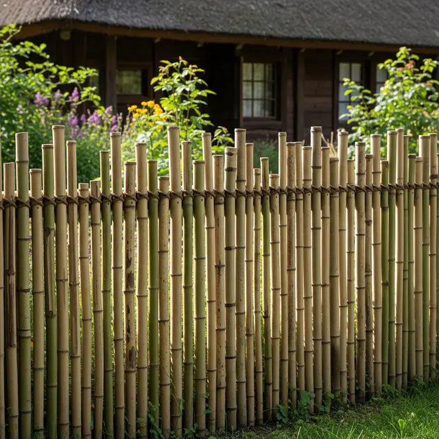Desain Pagar Bambu Rendah untuk Pekarangan Rumah di Desa
