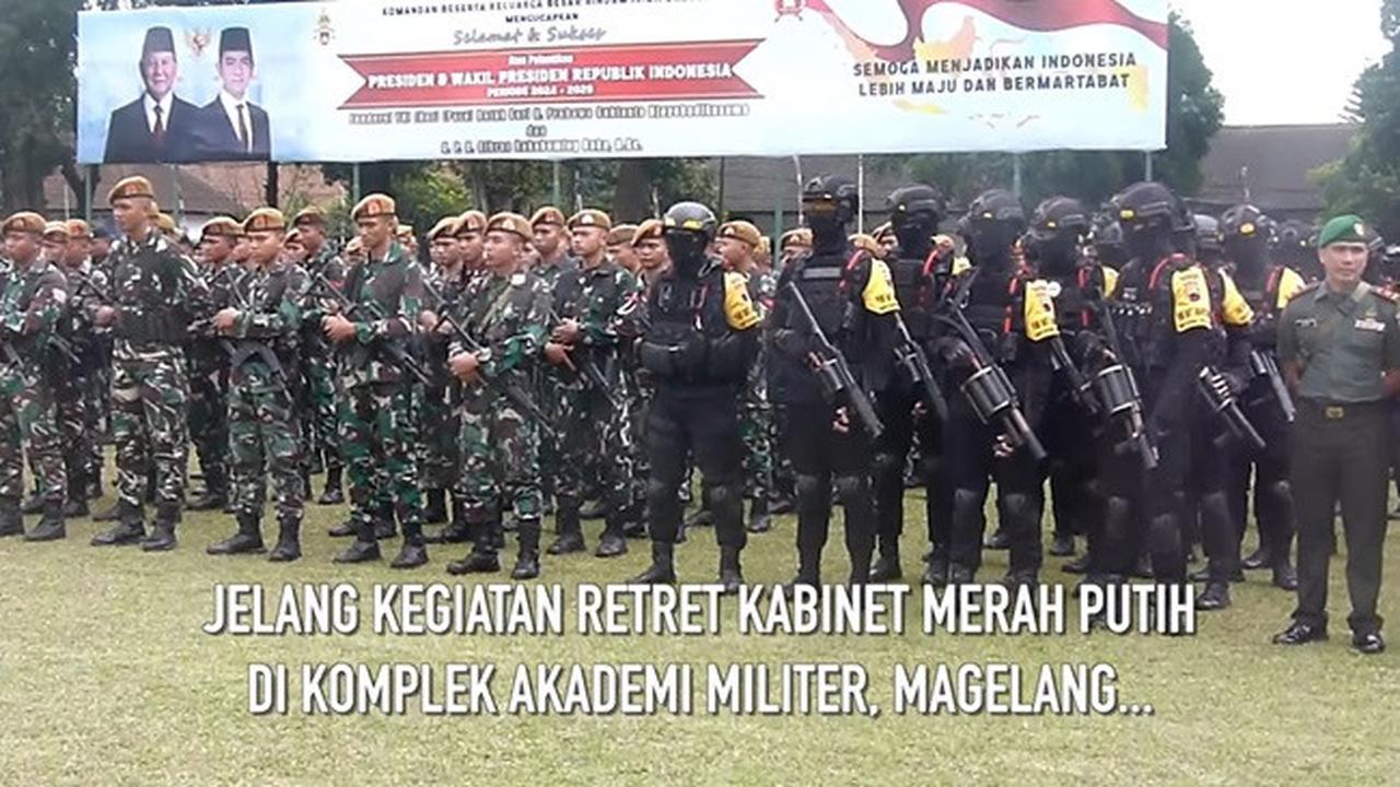 Persiapan Kunjungan Presiden Prabowo Subianto dan Pembekalan Menteri Kabinet Merah Putih di Akademi Militer, Magelang, Jawa Tengah. (YouTube Liputan6)