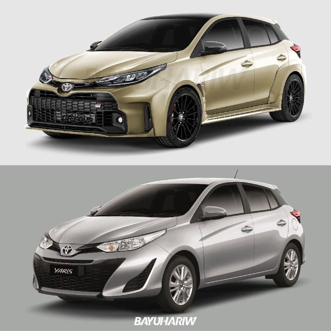 Render Toyota Yaris biasa dengan racikan GR (Instagram/@bayuhariw)