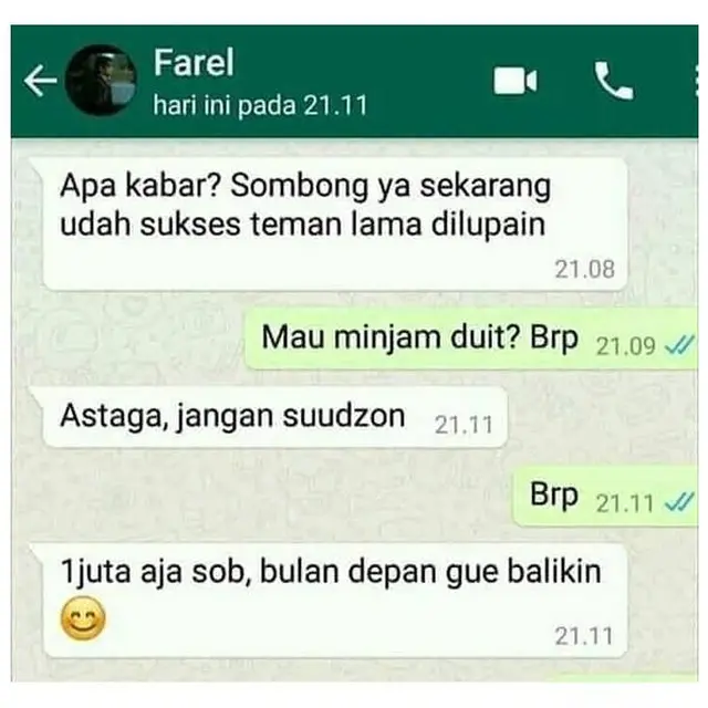 Lama Tak Komunikasi, Ini 6 Chat Teman Ini Ujungnya Bikin Malas
