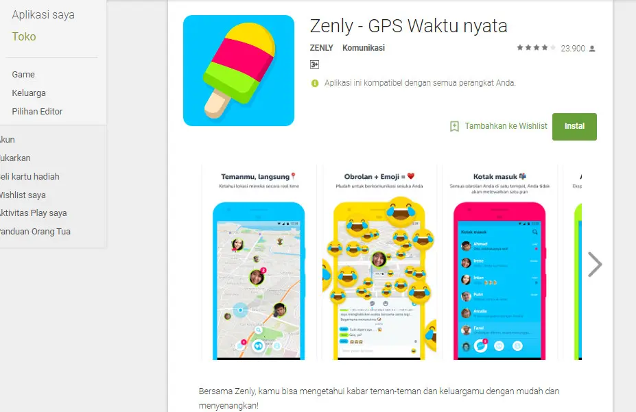 Zenly Locator (Sumber: Google Play Store)