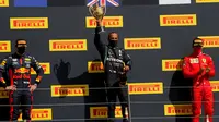 Lewis Hamilton finis pertama balapaN F1 GP Inggris 2020. (Frank Augstein / POOL / AFP)