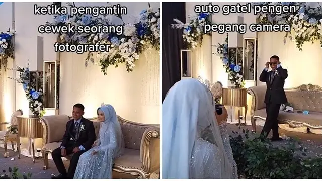Ambil Alih Tugas Fotografer, Aksi Pengantin Wanita di Pernikahannya Ini Bikin Senyum
