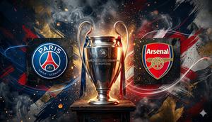 Ilustrasi PSG, Arsenal, Liga Champions. (Foto by Gemini AI)