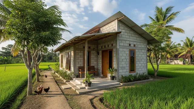 Model Rumah 5x8 Sederhana Biaya Murah Cocok untuk Desa/Gemini AI