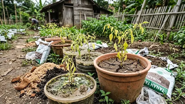 Cara Membuat Media Tanam Cabai yang Subur agar Tumbuh Sehat dan Berbuah Lebat/AI Generated