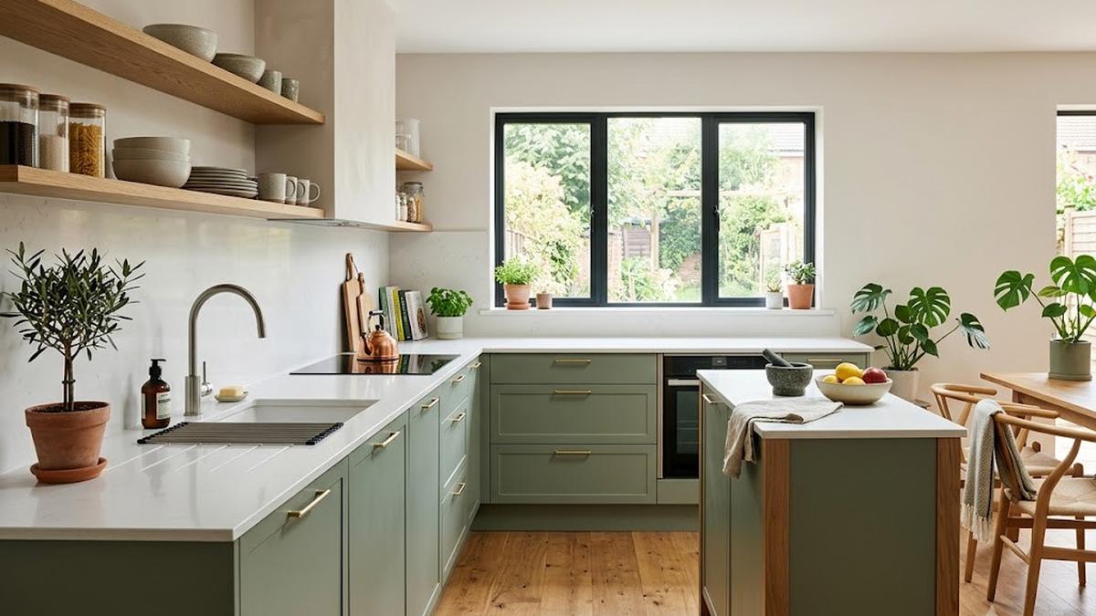 10 Warna Kitchen Set yang Cocok Dipadukan dengan Lantai Motif Kayu Bikin Dapur Hangat dan Estetik