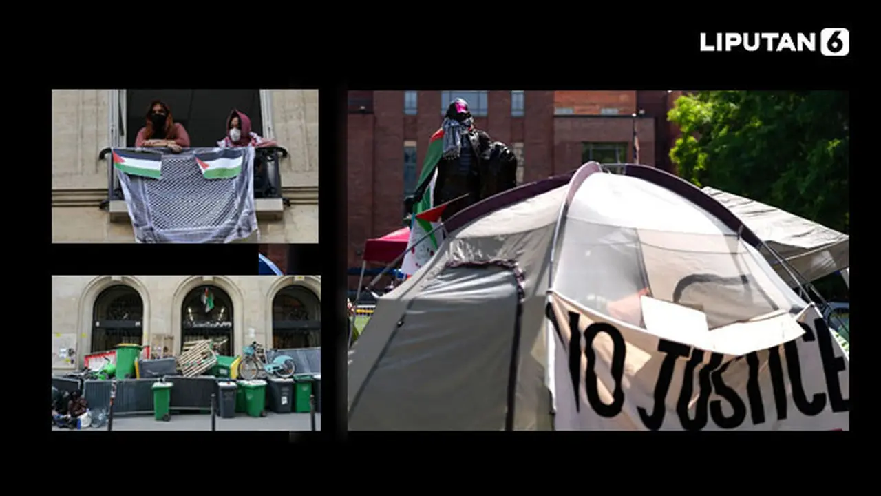 Banner Infografis Aksi Pro-Palestina Marak di Kampus-Kampus AS dan Prancis. (Foto: AFP)