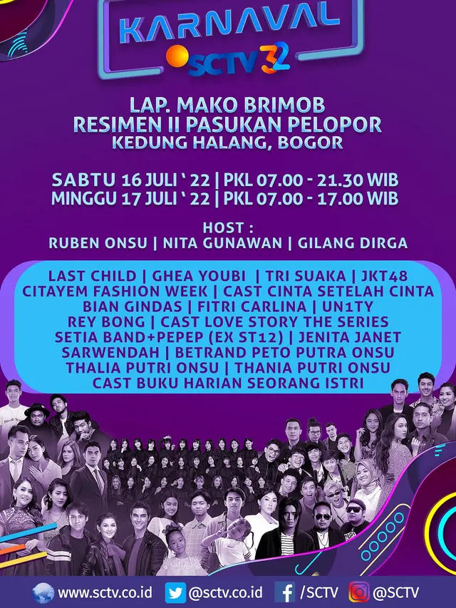 Flyer Karnaval SCTV 16 dan 17 Juli 2022. (SCTV)