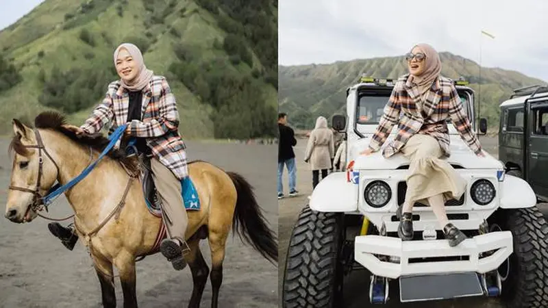 7 Momen Liburan Ririe Fairus Ke Gunung Bromo Bersama Buah Hati