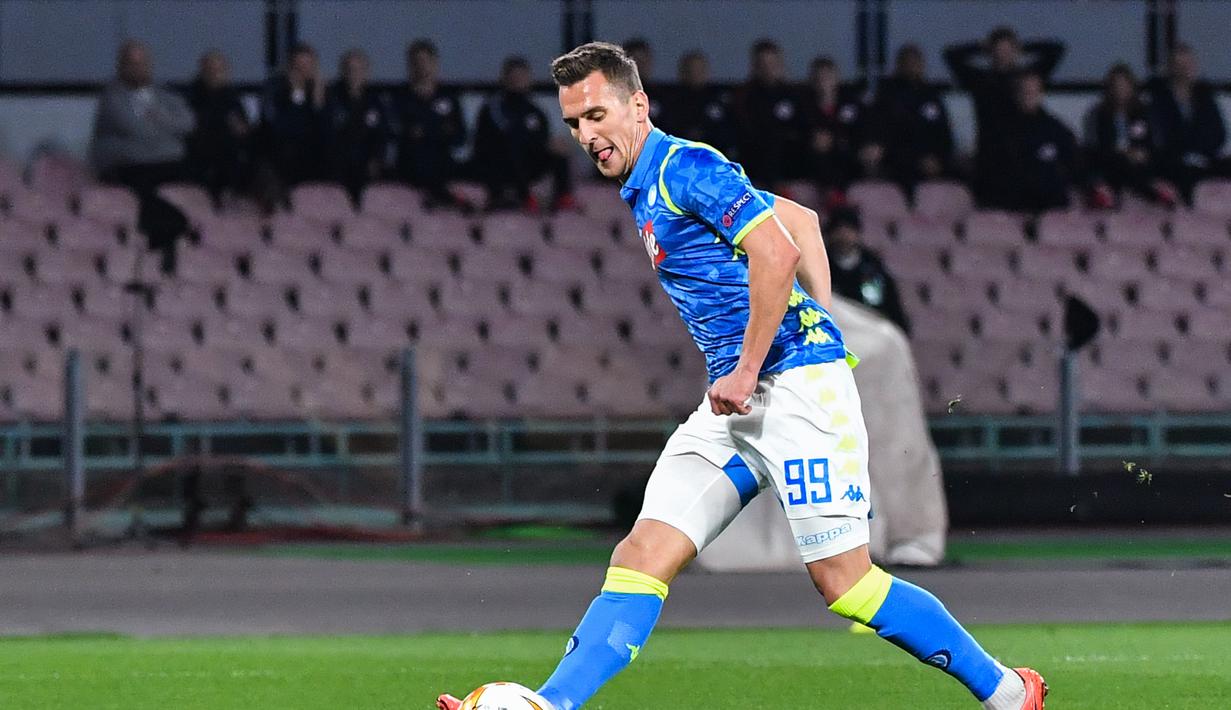 5. Arkadiusz Milik (Napoli) - 14 gol dan 1 assist (AFP/Andreas Solaro)