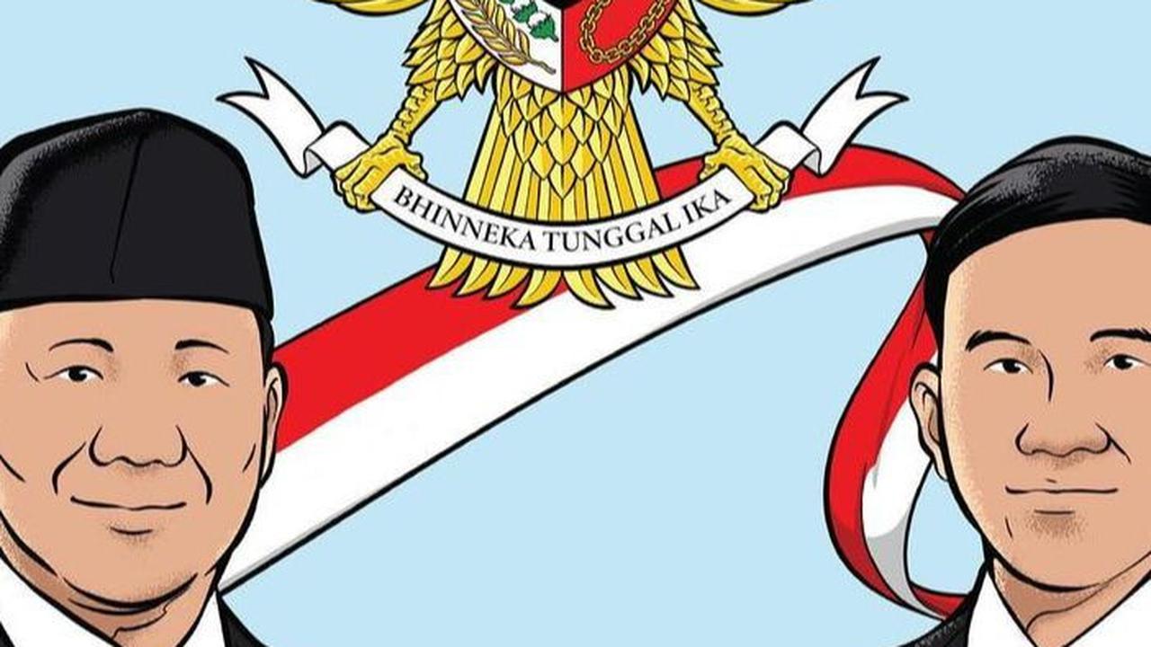 Momen Prabowo-Gibran Kompak Unggah Foto Animasi Berbusana Jas Hitam Berlatar Burung Garuda