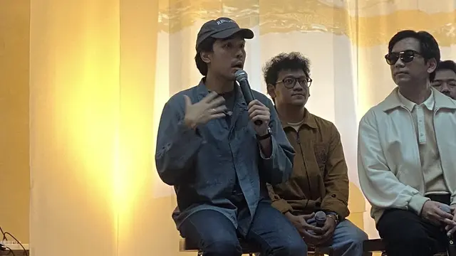 Enrico Octaviano dalam konferensi pers D’MASIV Asia Home Run di Jakarta, Rabu (19/8/2026). (Liputan6.com/Nola Vemiliana)