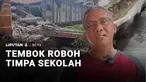 Tembok pagar setinggi 5 meter serta panjang 65 meter roboh dan menimpa bangunan SMPN 182 Jakarta. Detik-detik robohnya tembok terekam kamera pengawas.