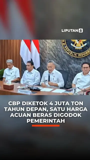 CBP Diketok 4 Juta Ton Tahun Depan, Satu Harga Acuan Beras Digodok Pemerintah