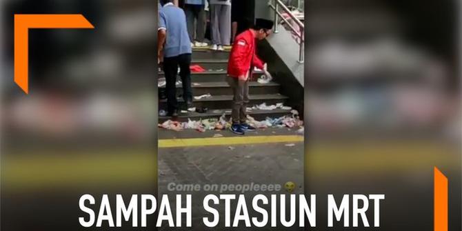 VIDEO: Sampah Menumpuk di Stasiun MRT Bundaran HI
