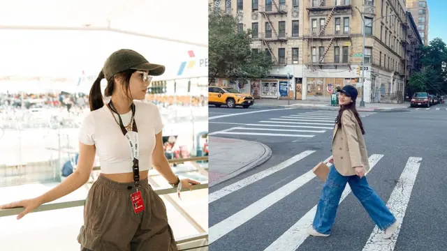 Potret Fuji dan Aaliyah Massaid saat memakai topi (Sumber: Instagram/@fuji_an dan Instagram/@aaliyah.massaid)