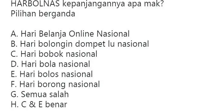 plesetan harbolnas ala warganet (foto: Twitter/@Miw_85)