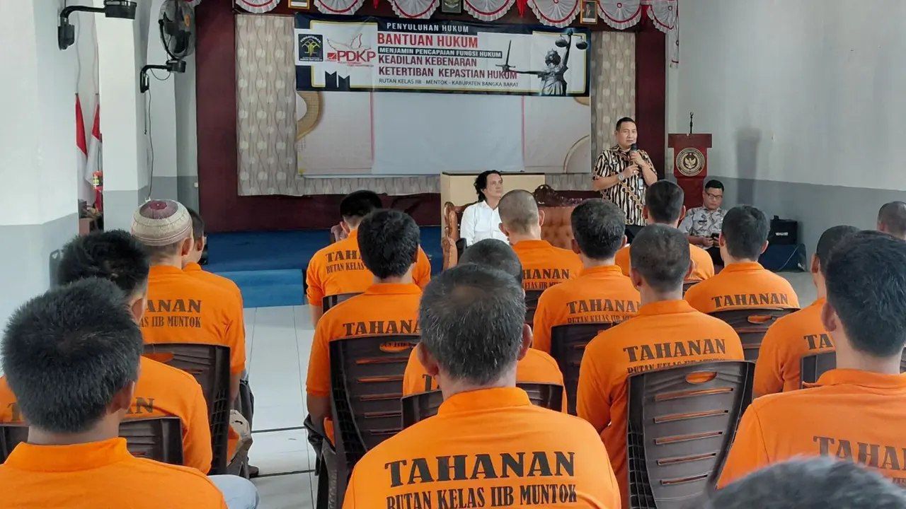 Narapidana Rumah Tahanan Negara (Rutan), Kelas IIB Muntok, Bangka Barat, Kepulauan Bangka kini mendapatkan layanan konsultasi dan bantuan hukum gratis.