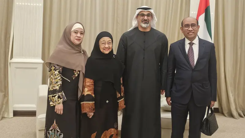 Presiden Kelima RI Megawati Soekarnoputri bertemu Putra Mahkota Abu Dhabi, Uni Emirat Arab (UEA), Sheikh Khaled Bin Mohamed Bin Zayed Al Nahyan.