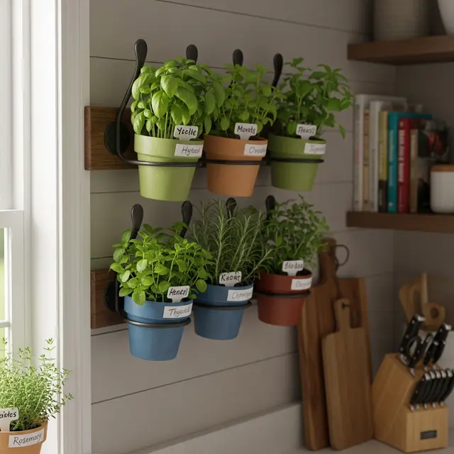 Kebun Herbal Indoor Pakai Gantungan Baju Modifikasi