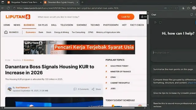 Copilot AI di Microsoft Edge.