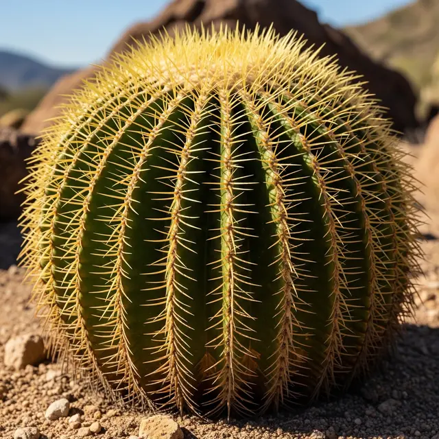 Kaktus Tong Emas (Echinocactus grusonii) (Gemini AI)
