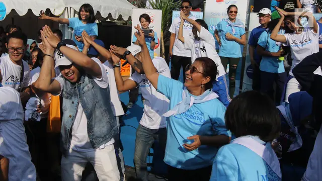Gaya Menteri Susi Joget Baby Shark Dance Saat Resmikan Pandu Laut Nusantara