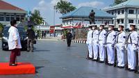 Presiden Kelima RI Megawati Soekarnoputri menjadi pembicara kunci Napak Tilas Ratu Kalinyamat Pahlawan Maritim Nusantara yang digelar TNI Angkatan Laut di Jakarta. (Liputan6.com/Putu Merta Surya Putra)
