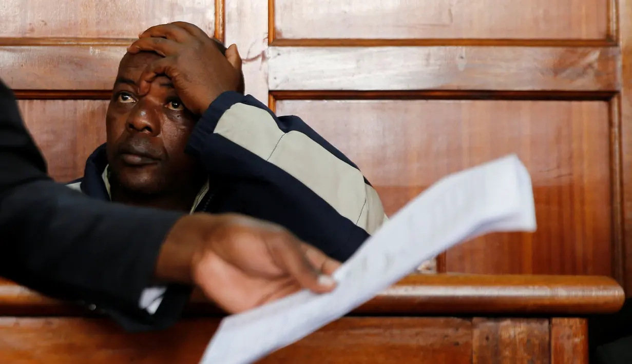 Samuel Kamau Karanja saat berada di pengadilan Magistrates Court di Nairobi , Kenya, (3/5/2016).Sedikitnya 7 orang tewas dan sekitar 121 orang lainnya luka-luka dalam insiden ini. (REUTERS / Thomas Mukoya) 