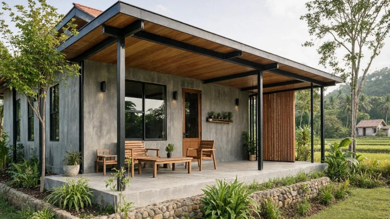 8 Konsep Rumah Desa Unik dengan Nuansa Industrial Minimalis, Modern dan Nyaman